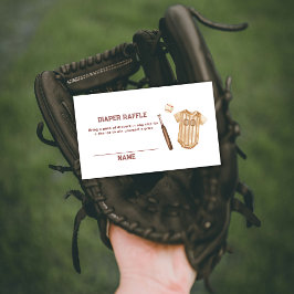 Tarjeta De Recepción Boho Slugger Baseball Diaper Raffle Baby Shower