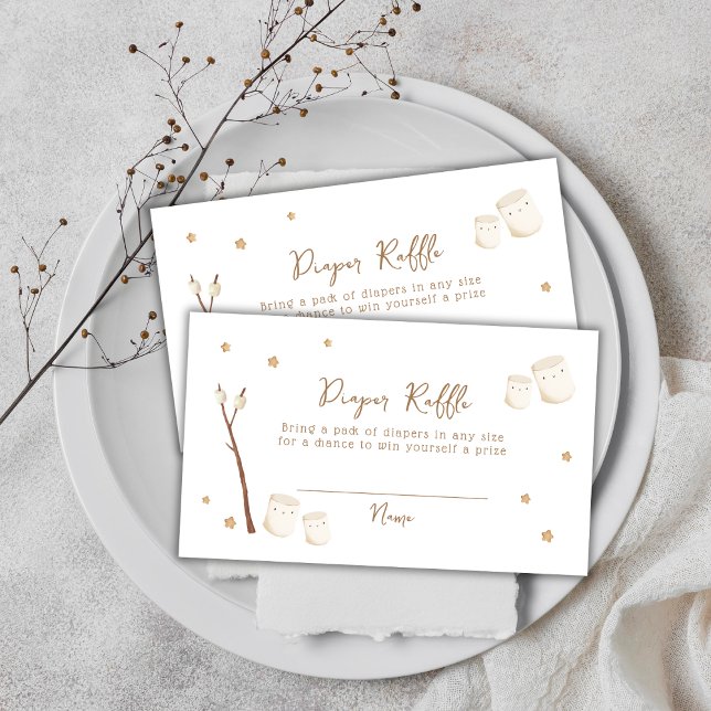 Tarjeta De Recepción Boho S'more Fun Stars Diaper Raffle Baby Shower (Boho S'more Fun Stars Diaper Raffle Baby Shower Enclosure Card)