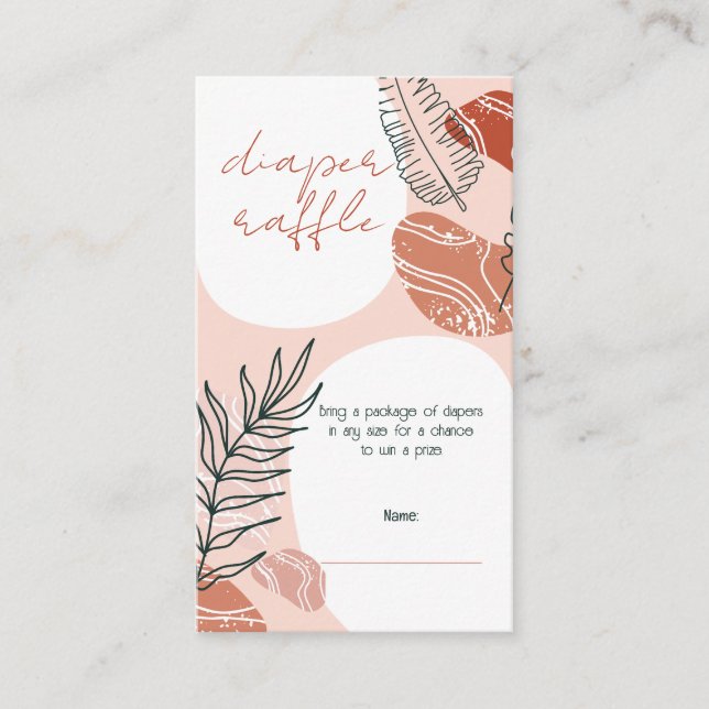 Tarjeta De Recepción Boho Southwest Desert Baby Shower Diaper Raffle (Anverso)