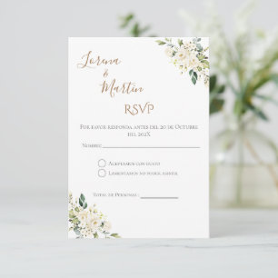 Tarjeta De Recepción Boho Spanish Wedding RSVP Card