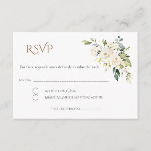 Tarjeta De Recepción Boho Spanish Wedding RSVP Card