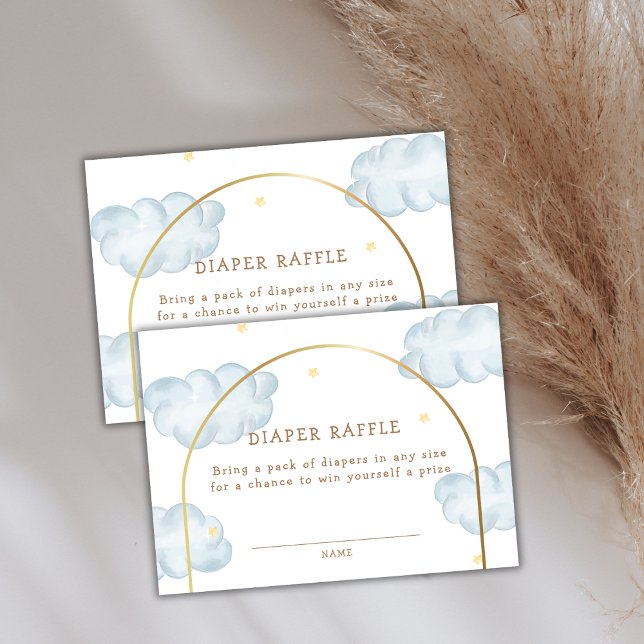 Tarjeta De Recepción Boho Star Cloud Arch Boy Baby Shower Diaper Raffle (Boho Star Cloud Arch Boy Baby Shower Diaper Raffle Enclosure Card)