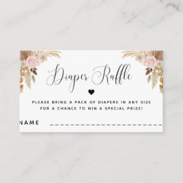 Tarjeta De Recepción Boho Summer Dried Floral Baby Shower Diaper Raffle