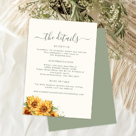Tarjeta De Recepción Boho summer floral garden wedding guest details