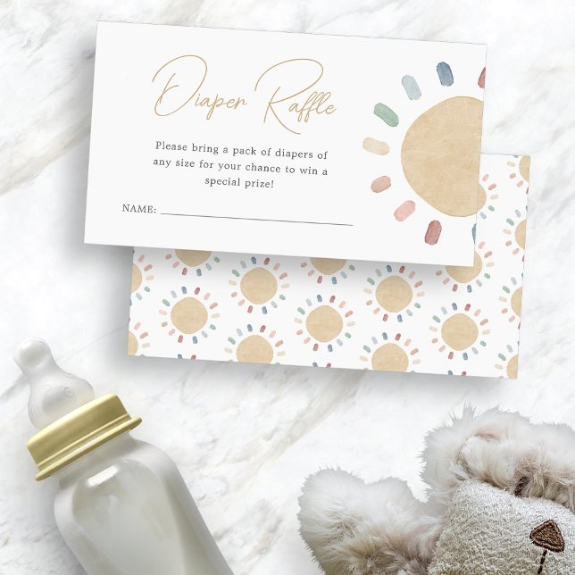 Tarjeta De Recepción Boho Sun Diaper Raffle (Boho Sun Diaper Raffle Enclosure Card
)