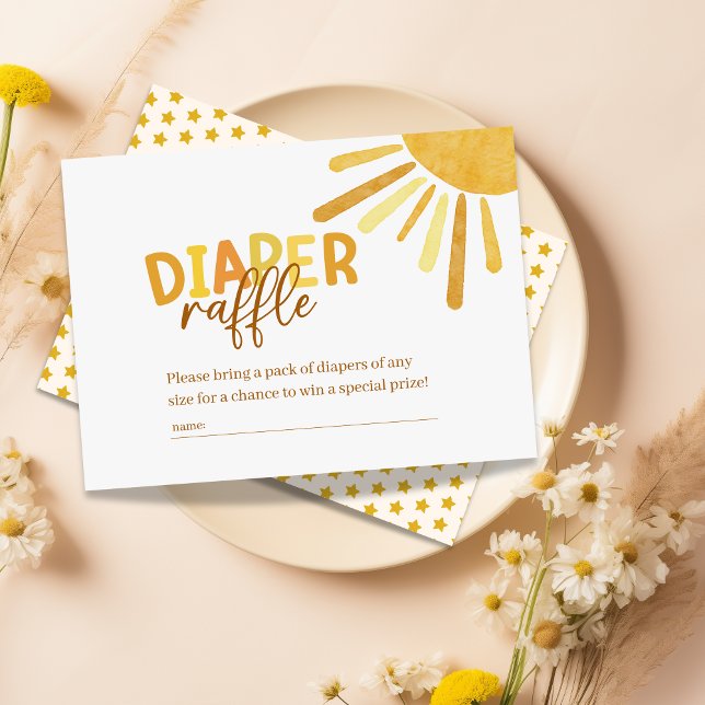 Tarjeta De Recepción Boho Sunshine Baby Shower amarillo Diaper Raffle (Subido por el creador)