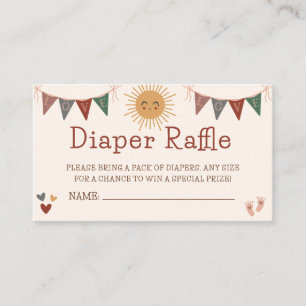 Tarjeta De Recepción Boho Sunshine Diaper Raffle Baby Shower