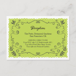 Tarjeta De Recepción Boho Swirls, Curls, un Boda de Banner & Lovebirds