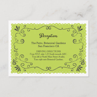 Tarjeta De Recepción Boho Swirls, Curls, un Boda de Banner & Lovebirds