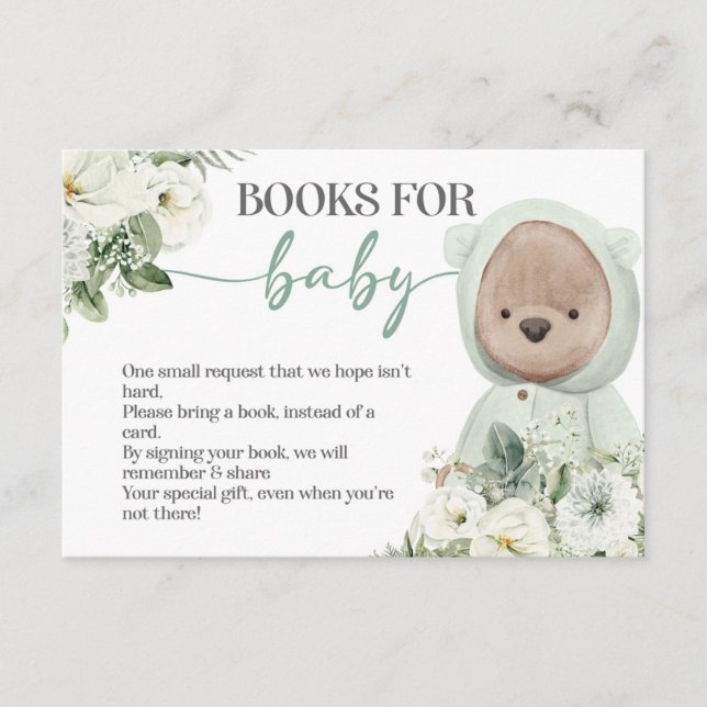 Tarjeta De Recepción Boho Teddy Bear Bearly Wait Boys For Baby (Anverso)