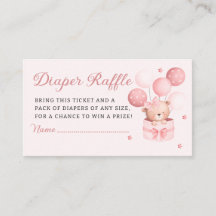 Boho Teddy Bear Chica Baby Shower Diaper Raffle