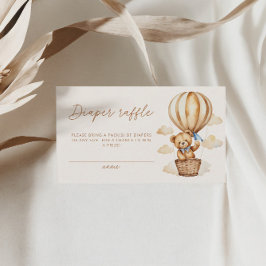 Tarjeta De Recepción Boho Teddy Bear Diaper Raffle Baby Shower