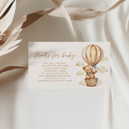 Tarjeta De Recepción Boho Teddy Lleva Libros De Baby Shower Para Bebés