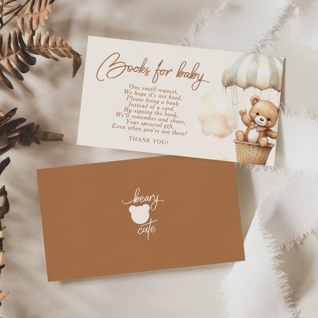 Tarjeta De Recepción Boho Teddy lleva libros para bebés (Subido por el creador)