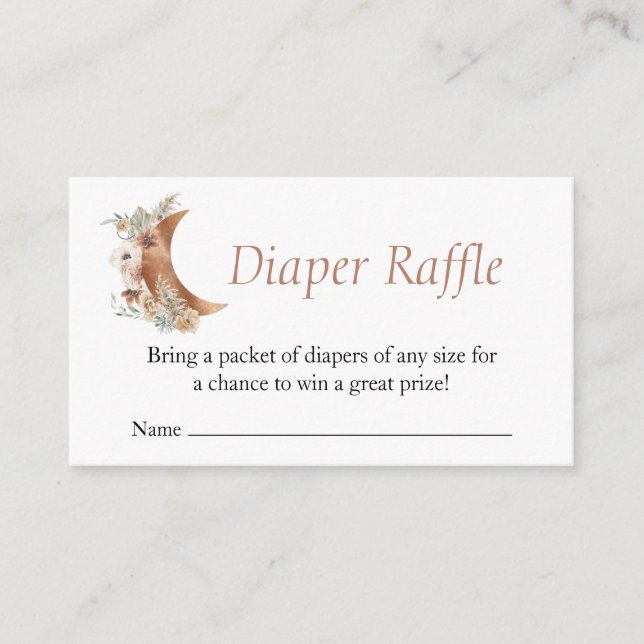 Tarjeta De Recepción Boho Terracotta Baby Shower Diaper Raffle (Anverso)