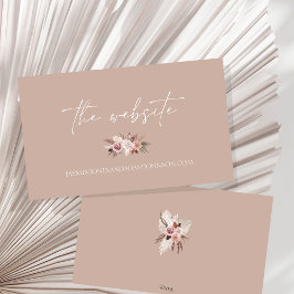 Tarjeta De Recepción Boho Terracotta Boda floral seco neutro