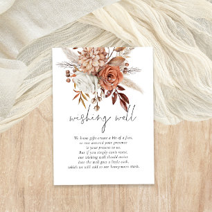 Tarjeta De Recepción Boho Terracotta Florals Boda Desear Bien
