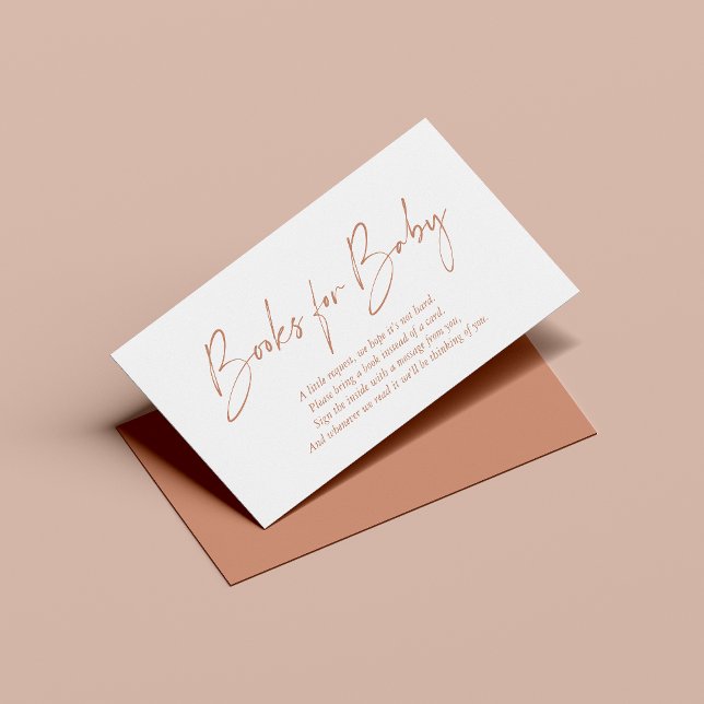 Tarjeta De Recepción Boho Terracotta libros modernos escritos a mano pa (Subido por el creador)
