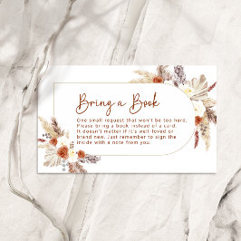 Tarjeta De Recepción Boho Terracotta Pampas Grass Bring un libro