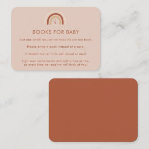 Tarjeta De Recepción Boho Terracotta Rainbow Moon Boys para Baby Shower
