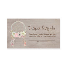Boho Tribal Rustic Showe Diaper Raffle Ticket