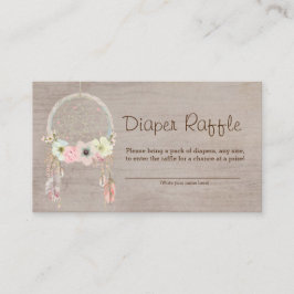 Tarjeta De Recepción Boho Tribal Rustic Showe Diaper Raffle Ticket