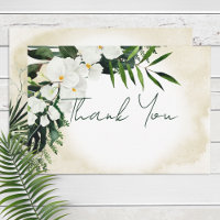 Boho Tropical Beach Watercolor Thank You Card