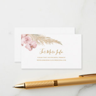 Tarjeta De Recepción Boho Tropical Botanical   Sitio web Boda