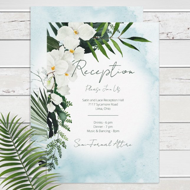 Tarjeta de recepción Boho Tropical Water Watercolo (Subido por el creador)