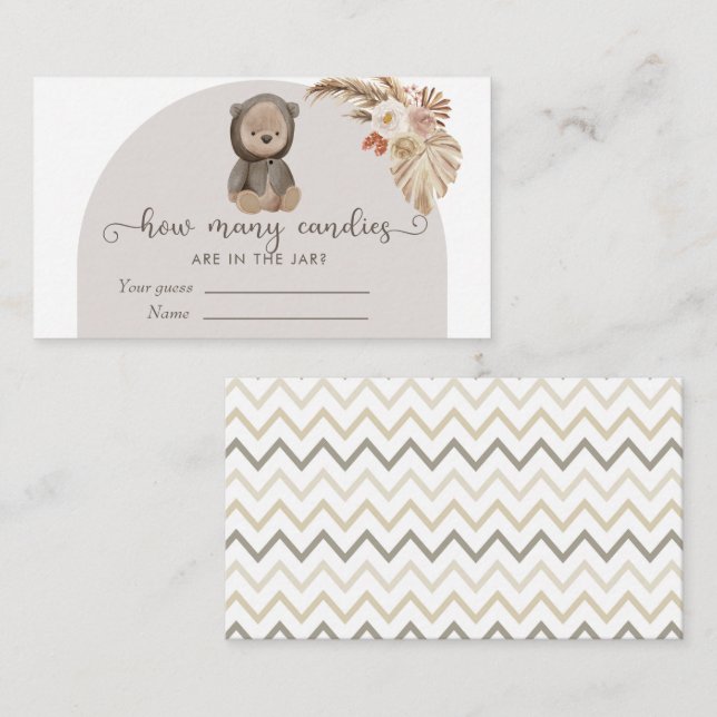 Tarjeta De Recepción Boho usa Baby Shower para adivinar cuántos cangrej (Anverso / Reverso)