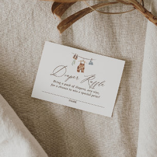 Tarjeta De Recepción Boho Watercolor Baby Clothes Diaper Raffle Ticket