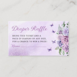 Tarjeta De Recepción Boho Watercolor Floral Baby Shower Diaper Raffle