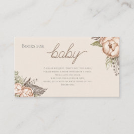 Tarjeta De Recepción Boho Watercolor Floral Books para Baby Shower