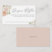 Boho Watercolor Mauve Peach Flowers Diaper Raffle