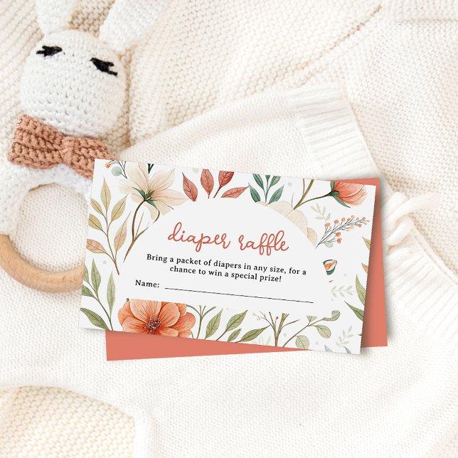 Tarjeta De Recepción Boho Wildflower Baby Shower Diaper Raffle Ticket (Subido por el creador)