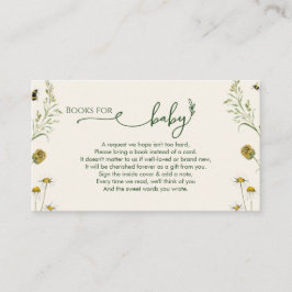 Tarjeta De Recepción Boho Wildflower Books for Baby Enclosure Card 