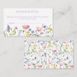 Tarjeta De Recepción Boho Wildflower diaper raffle