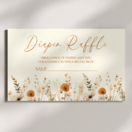 Tarjeta De Recepción Boho Wildflower Floral Baby Shower Diaper Raffle
