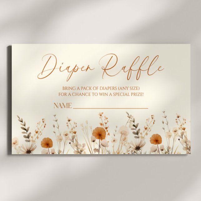 Tarjeta De Recepción Boho Wildflower Floral Baby Shower Diaper Raffle (Subido por el creador)