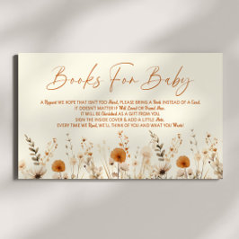 Tarjeta De Recepción Boho Wildflower Floral Baby Shower Libros Para Beb