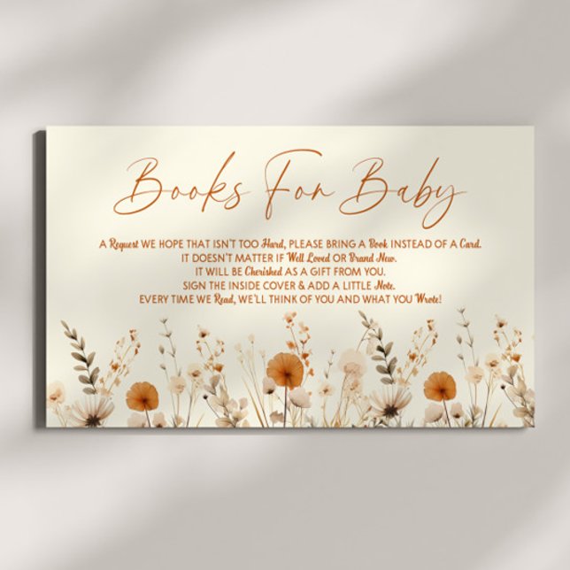 Tarjeta De Recepción Boho Wildflower Floral Baby Shower Libros Para Beb (Subido por el creador)