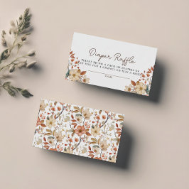 Tarjeta De Recepción Boho Wildflower Floral Diaper Raffle Baby Shower