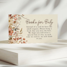 Tarjeta De Recepción Boho Wildflower Floral Ivory Books Para Baby Showe