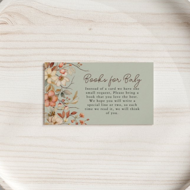 Tarjeta De Recepción Boho Wildflower Floral Sage Libros Verdes Para El  (Subido por el creador)