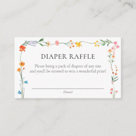 Tarjeta De Recepción Boho Wildflower Garden Baby Shower Diaper Raffle
