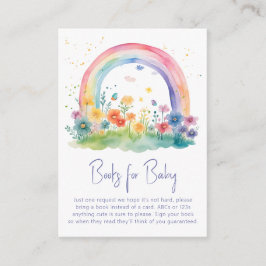 Tarjeta De Recepción Boho Wildflower Rainbow Baby Shower Libros para be