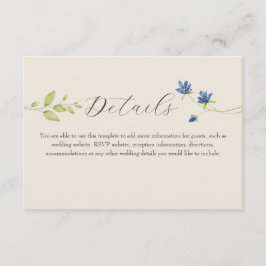 Tarjeta De Recepción Boho Wildflower Wedding Details