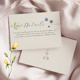 Tarjeta De Recepción Boho Wildflower Wedding Details