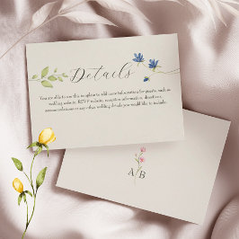 Tarjeta De Recepción Boho Wildflower Wedding Details