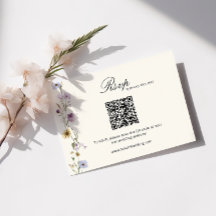 Boho Wildflowers Boda de código QR